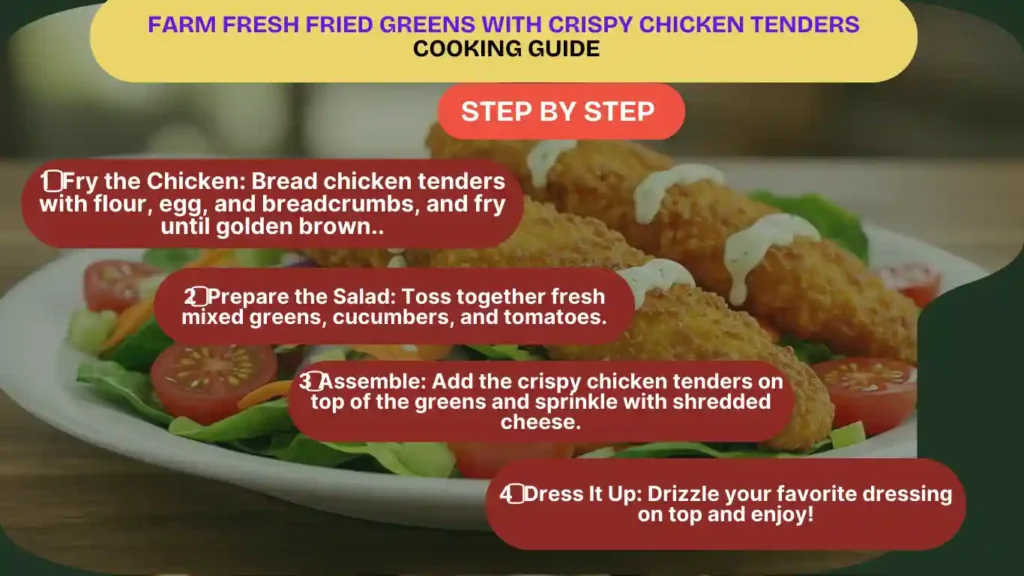 cooking guide of Farm Fresh Fried Greens with Crispy Chicken Tenders