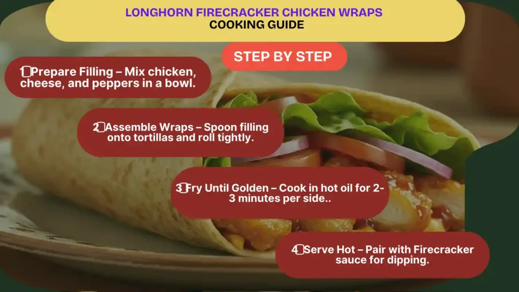 cooking guideline of  Longhorn Firecracker Chicken Wraps 