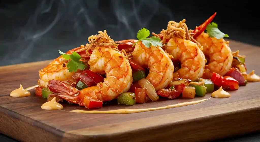 Crispy golden-fried shrimp tossed with spicy cherry peppers and drizzled in garlic butter, served at Longhorn Steakhouse