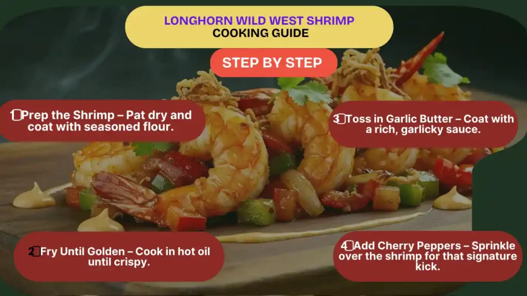 cooking steps of Longhorn Wild West Shrimp to make it at home
