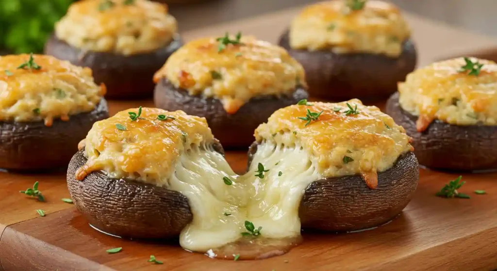 Longhorn White Cheddar Stuffed Mushrooms – savory mushroom caps filled with rich, melty white cheddar and topped with a golden, crispy crust.