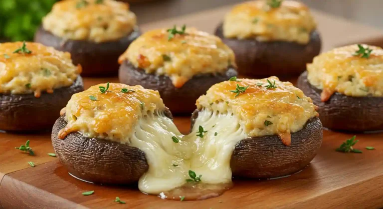 Longhorn White Cheddar Stuffed Mushrooms – savory mushroom caps filled with rich, melty white cheddar and topped with a golden, crispy crust.