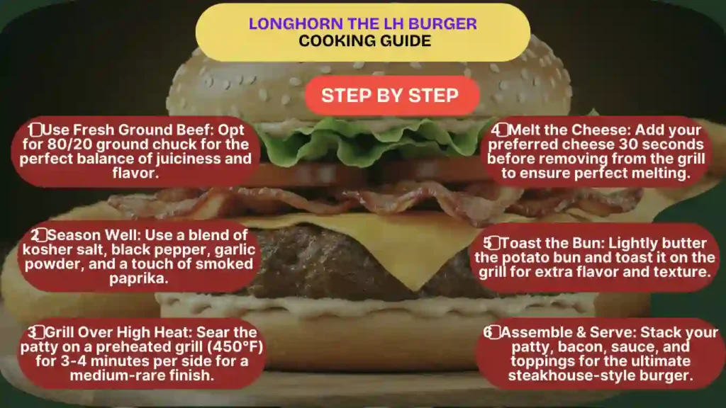 infographics guideline cooking of LH burger