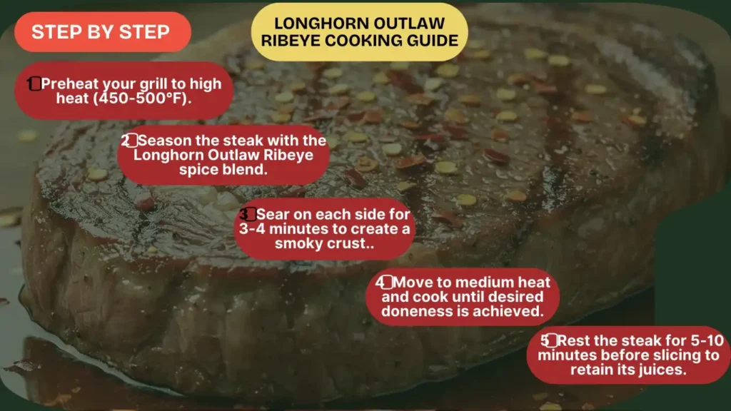 infographics guide of cooking longhorn outlaw ribeye