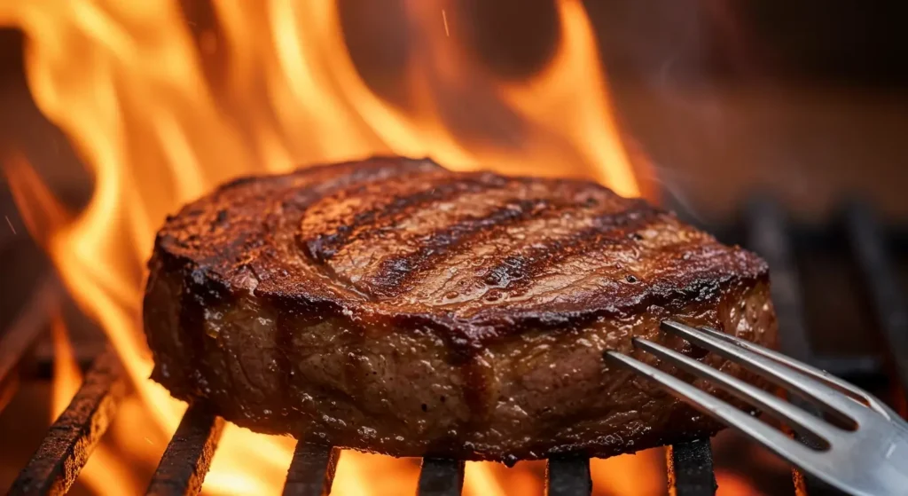 Juicy 20 oz. Outlaw Ribeye steak with bold seasoning and a smoky char at Longhorn Steakhouse"