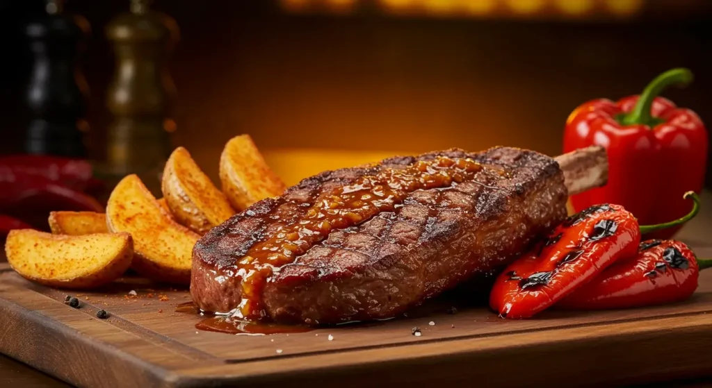 Grilled LongHorn Renegade Sirloin steak with a smoky crust and bold seasoning, served on a plate.
