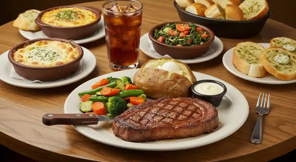 longhorn side drink and dishes with longhorn Cowboy Pork Chops