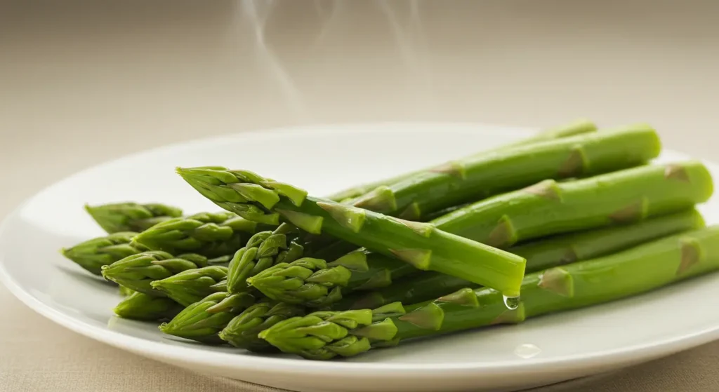 Steamed asparagus served as a side at longhorn Steakhouse.