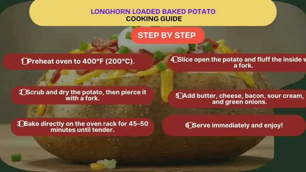 step by step cooking guide of Longhorn Loaded Baked Potato