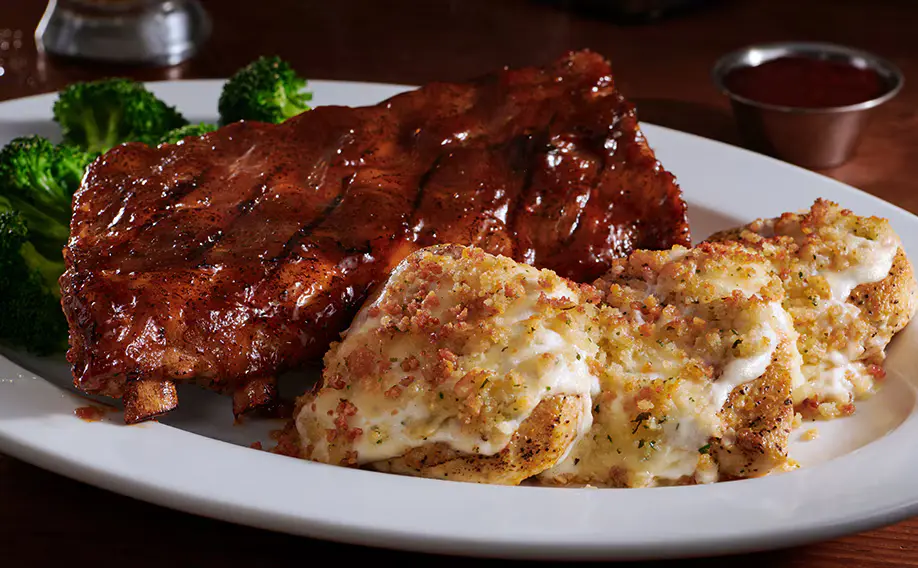 Parmesan Crusted Chicken with Half-Rack Baby